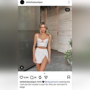 NWT White Fox Boutique Let's Go Out Bustier Beige Size S